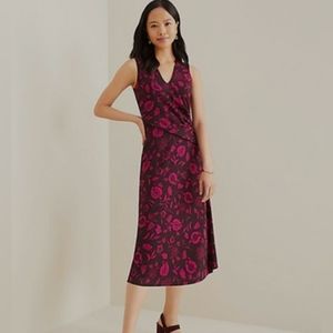 Plum and Pink Sleeveless Midi Dress